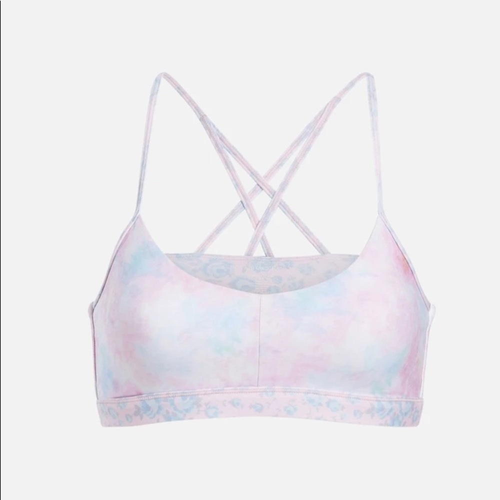 LoveShackFancy x Bandier Strappy Bra in Tie Dye Cotton Candy Rose XS - Picture 2 of 7